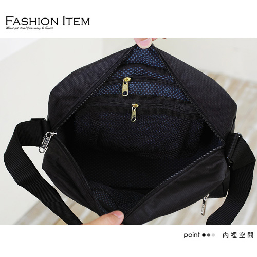 AOKANA奧卡納 MIT台灣製YKK拉鍊 商務橫式側背包 可入B5(黑)02-003