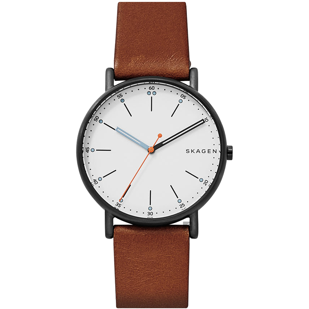 Skagen Signature 北歐時尚手錶(SKW6374)-白x咖啡/40mm