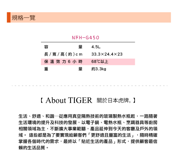 (日本製)TIGER虎牌4.5L附手把悶燒調理鍋(NFH-G450)