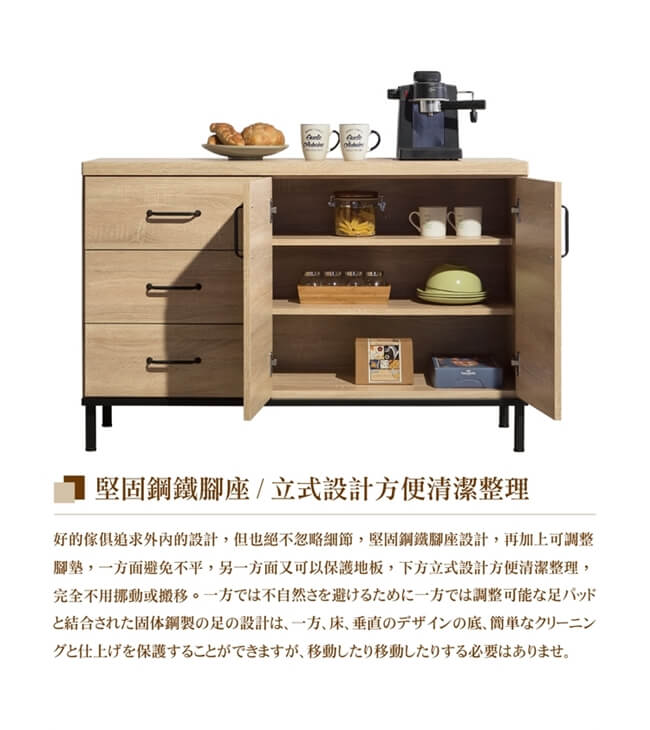 日本直人木業-輕工業風310CM廚櫃收納櫃組(310x40x196cm)