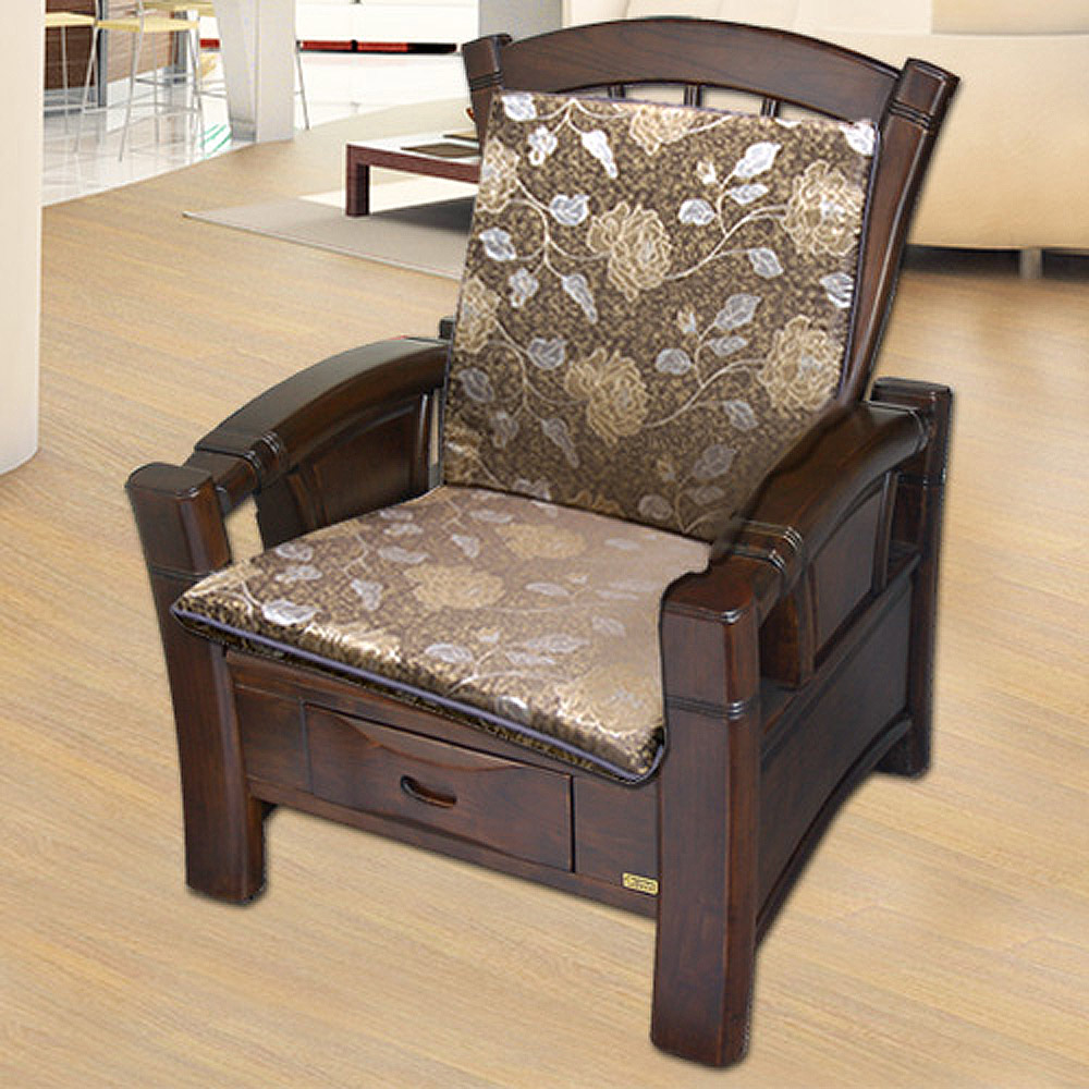 凱蕾絲帝 木椅通~高支撐加厚連體L型坐墊(1入)- 里昂玫瑰咖啡