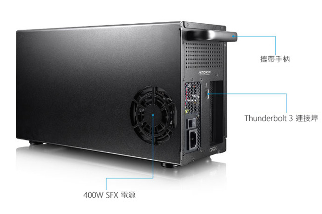 AKiTiO Node 顯示卡轉接盒Thunderbolt3 轉 PCIe 顯示卡