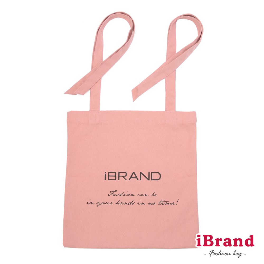 iBrand 簡單生活小清新綁帶帆布4way萬用提袋-粉色