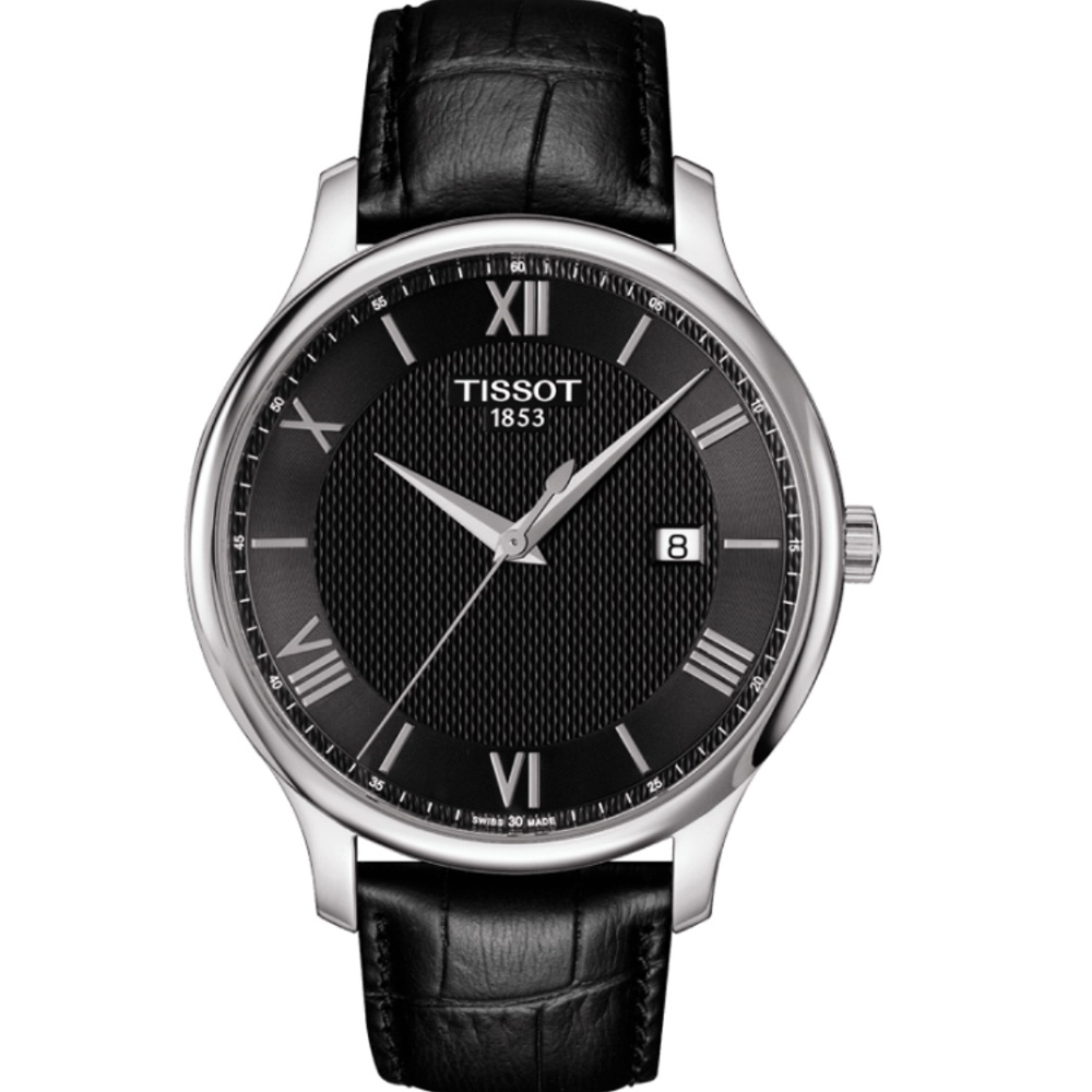 TISSOT Tradition 經典系列羅馬紳士腕錶-黑/42mm