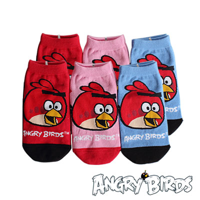 AngryBrids憤怒鳥-紅色憤怒鳥棉質童襪6入(15-22cm)