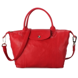 Longchamp Le Pliage Cuir小羊皮短把折疊小