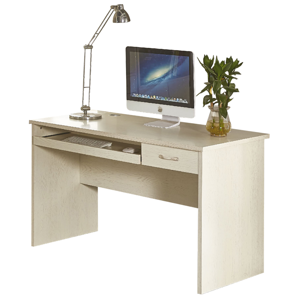 AT HOME-喬治4尺白木紋電腦書桌(120*60*75cm)