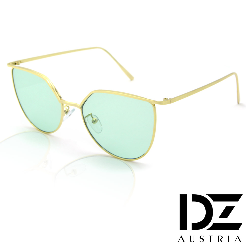DZ 甜美繽彩水滴 抗UV 太陽眼鏡墨鏡(粉綠鏡片)