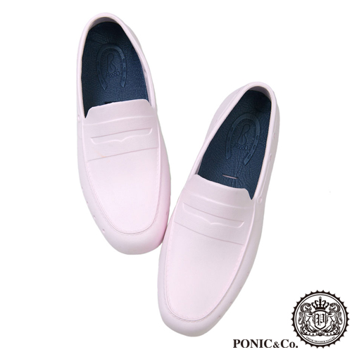 (男/女)Ponic&Co美國加州環保防水洞洞懶人鞋-粉紅色