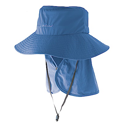 【Wildland 荒野】中性抗UV可脫式功能遮陽帽卡藍