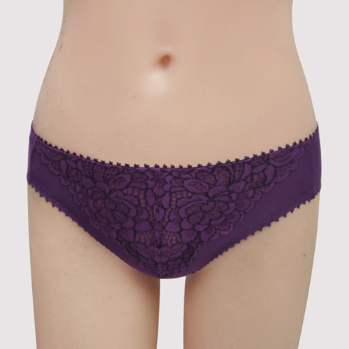 曼黛瑪璉-雙弧絲蛋白低腰三角萊克褲(華麗紫)