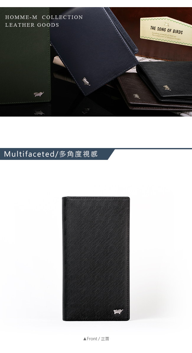 BRAUN BUFFEL - HOMME-M紳士系列極光紋17卡零錢長夾 - 黯黑