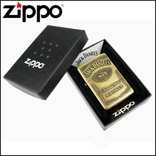 【ZIPPO】美系~Jack Daniels威士忌~浮雕標誌打火機-黃銅款