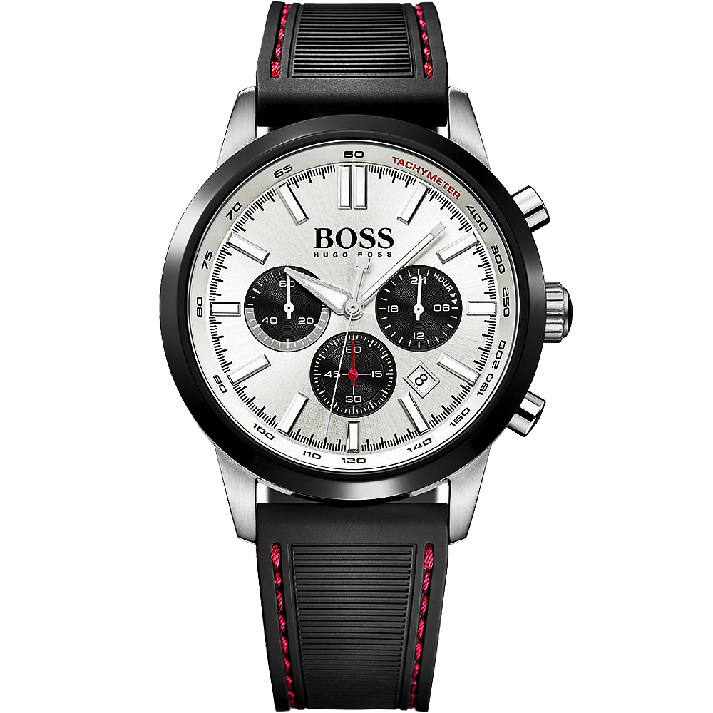 Hugo Boss RACE 王者競速計時腕錶-銀x黑/44mm