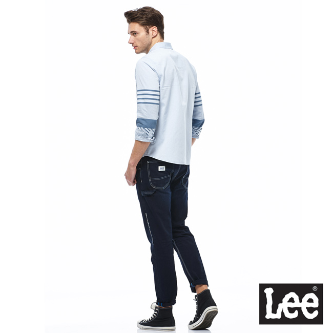 Lee 休閒長袖襯衫-男款-藍