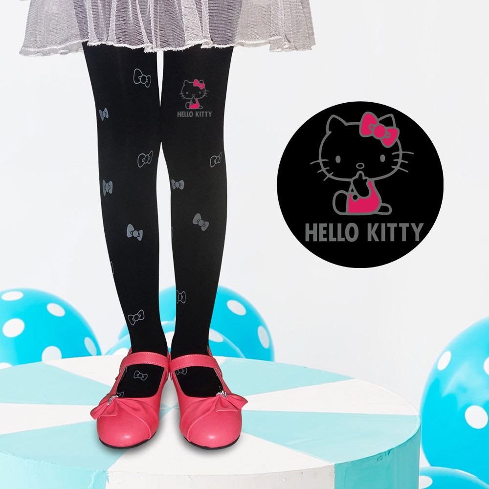 美娜斯 Hello Kitty白色蝴蝶結兒童褲襪M-L/L-XL(#10742)