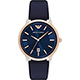Emporio Armani Classic 都會時尚石英腕錶-藍x玫塊金x黑/43mm product thumbnail 1