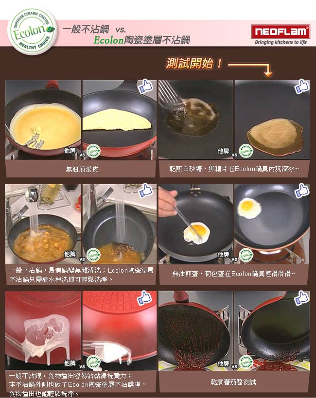 韓國NEOFLAM Aeni系列 28cm陶瓷不沾炒鍋+玻璃鍋蓋