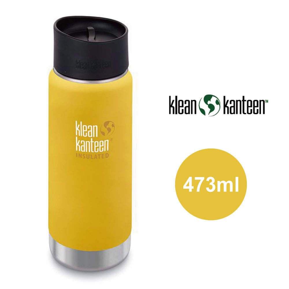 【美國Klean Kanteen】寬口不鏽鋼保溫瓶-473ml-萊姆黃