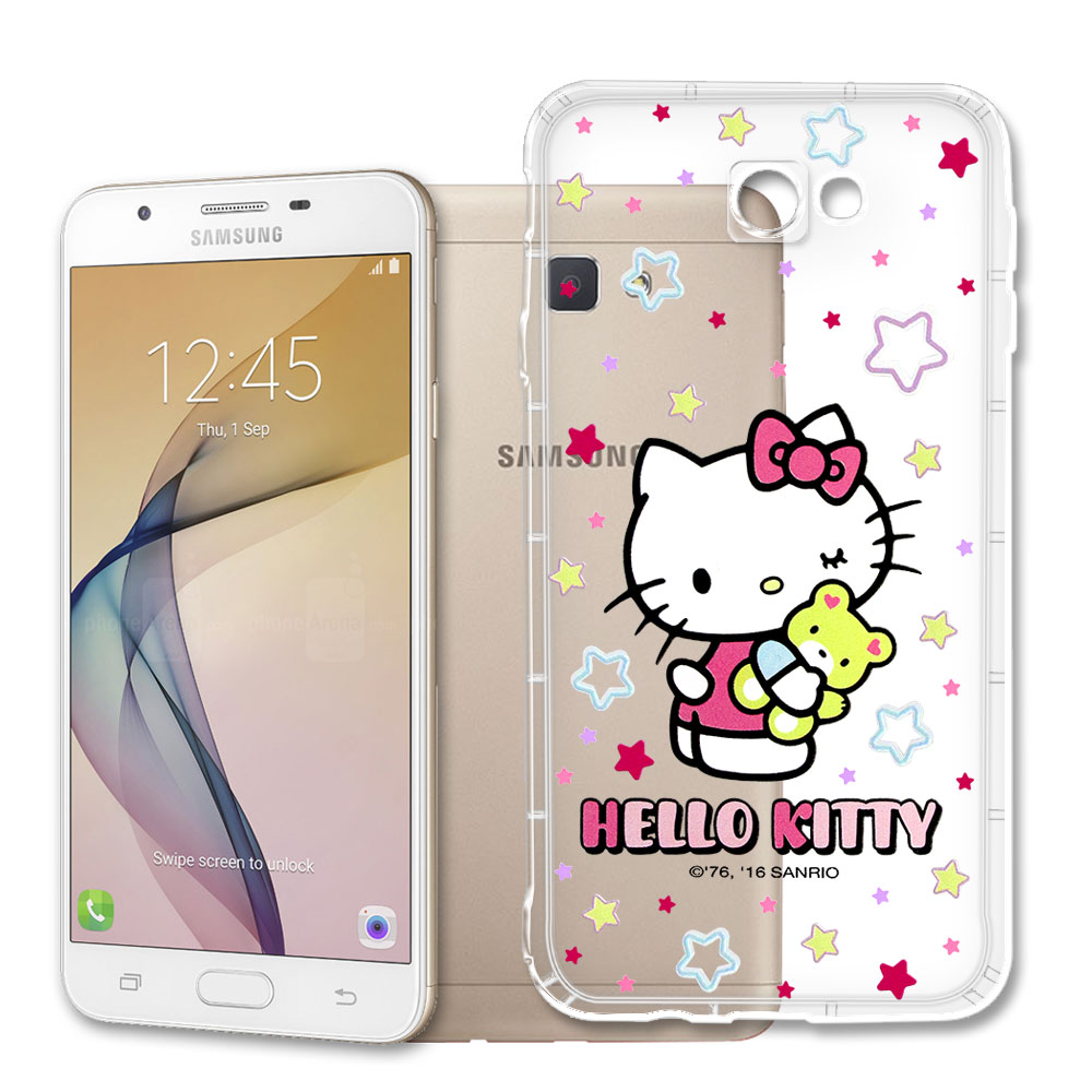 Hello Kitty 三星 Galaxy J7 Prime 彩繪空壓手機殼(星星)