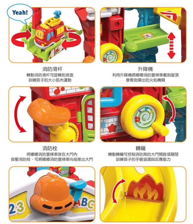 英國 Vtech 嘟嘟車系列-消防局軌道組