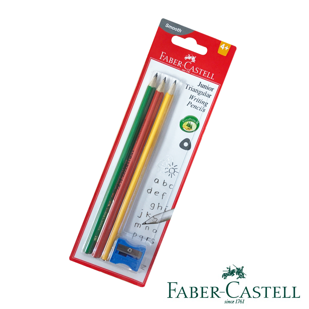 Faber-Castell 紅色系 2B大三角鉛筆 3支入