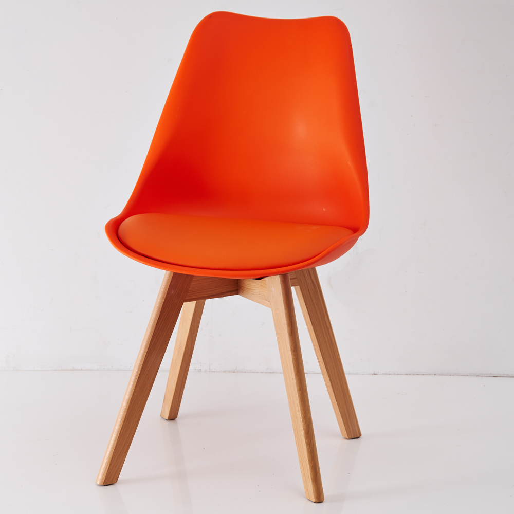 創樂家居 原創舒適皮革椅墊造型辦公椅-橘色-DIY