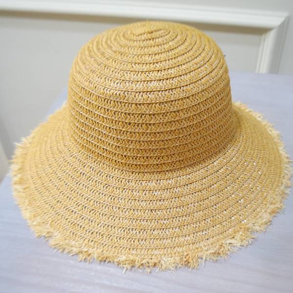 梨花HaNA 韓國夏天到了我要去海邊毛邊草帽-速