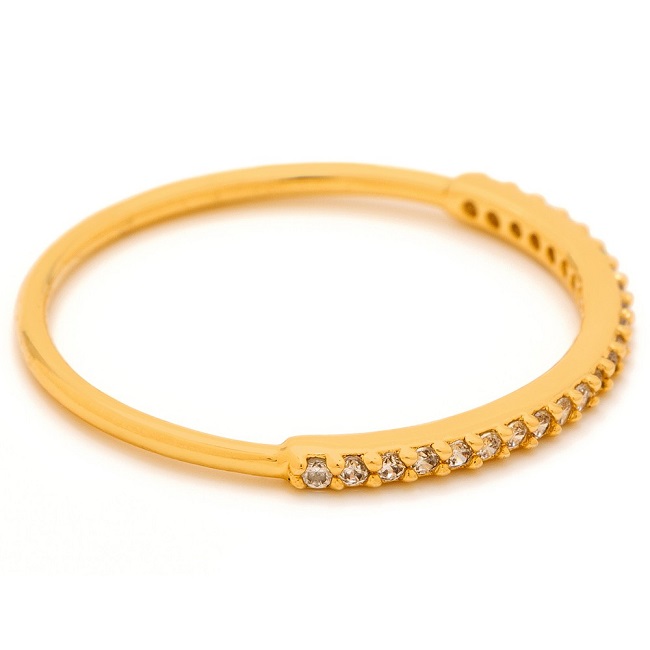 GORJANA 金色平衡骨 鑲鑽細版戒指 Shimmer Bar Ring