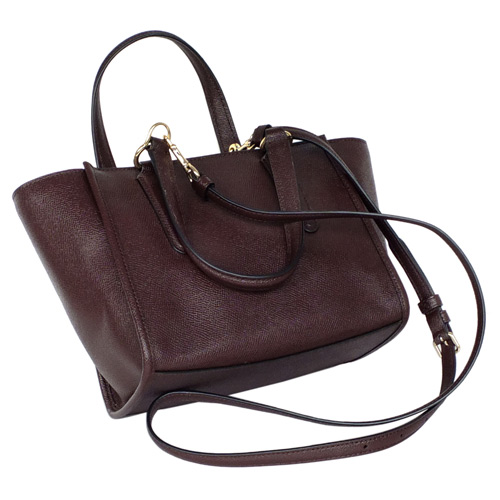 COACH深可可防刮全皮手提/肩斜背立體水餃包(小)