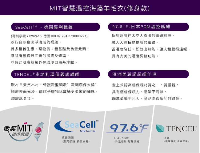 SOFER MIT智慧溫控海藻羊毛衣(蕾絲背心) - 黑