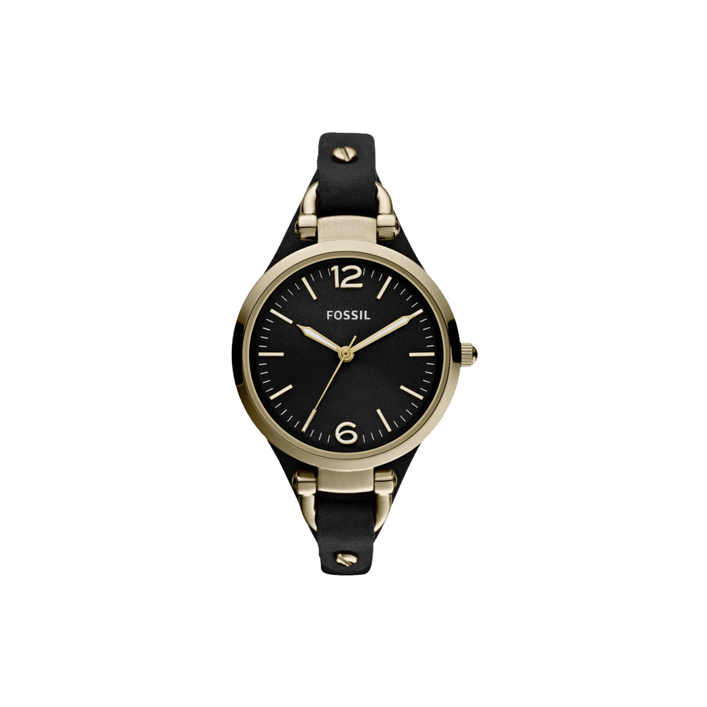 FOSSIL Slim 俏皮女孩時尚腕錶-黑x金/32mm