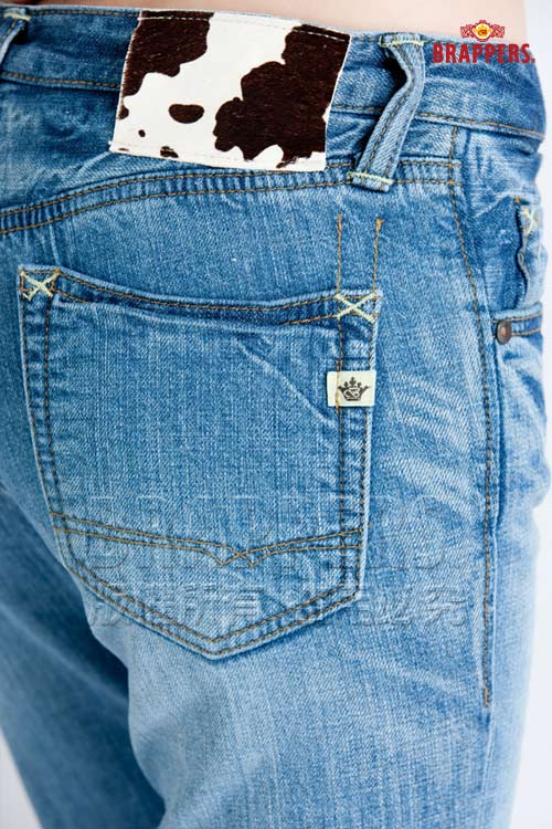 BRAPPERS 女款 Boy Firend Jeans 系列-彈性直筒褲-淺藍