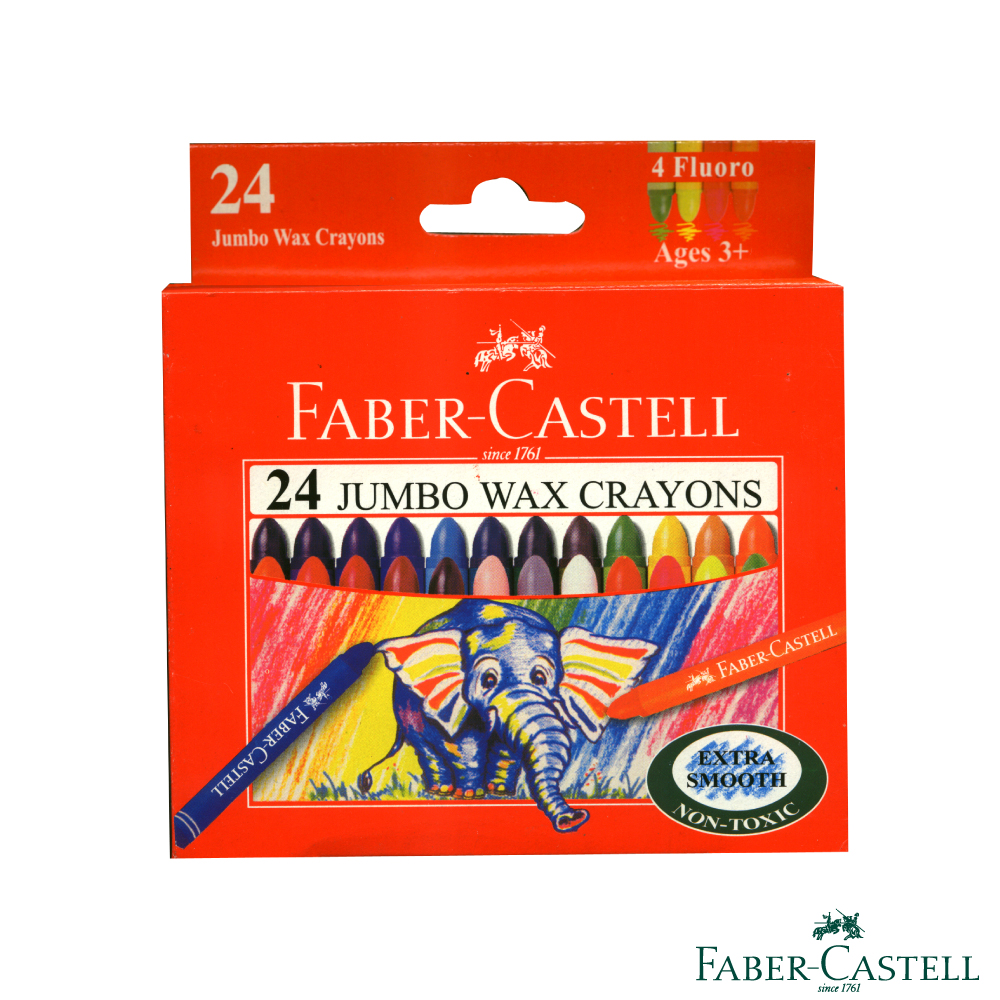 Faber-Castell 紅色系 大象粗芯蜂蠟筆24色