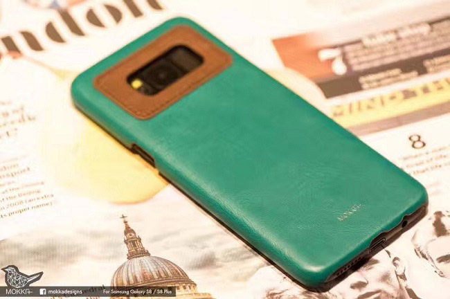 Mokka Samsung Galaxy S8+ 復古油蠟撞色手工拼接手機殼