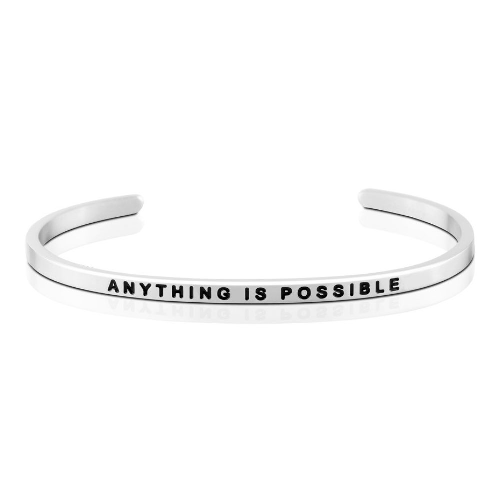 MANTRABAND Anything Is Possible 美國悄悄話手環 銀色手環