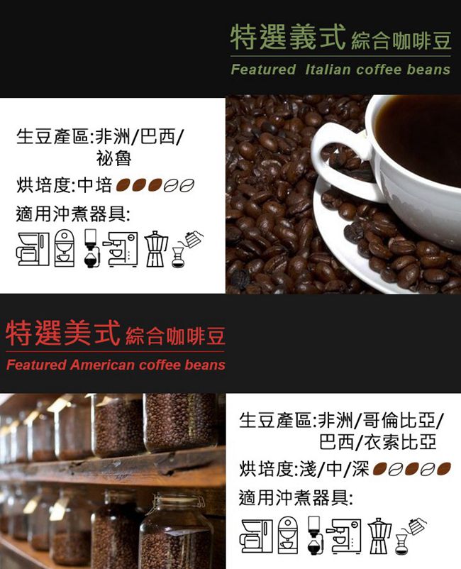 咖啡工廠 台灣鮮烘綜合咖啡豆-特選金杯(450g)