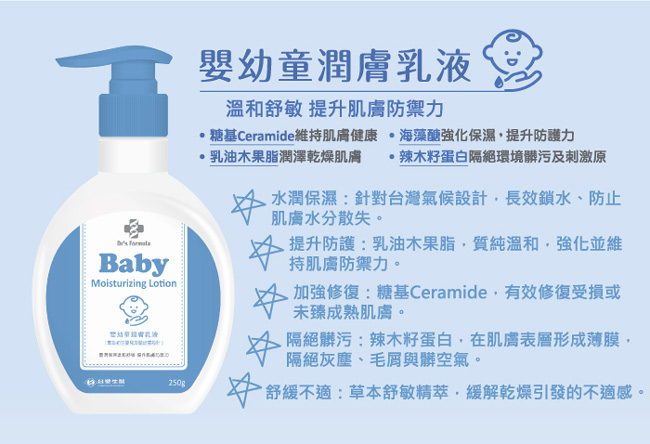 台塑生醫 嬰幼童潤膚乳液(250g)