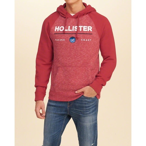 Hollister HCO 長袖 文字 連帽T 紅色 260