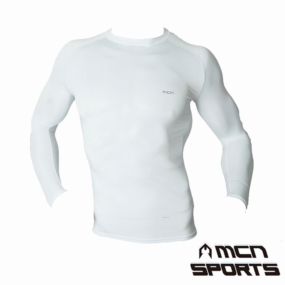 韓國mcn 全功能 壓縮 透氣運動長袖上衣 白色