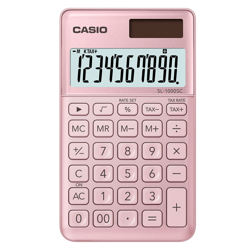 CASIO 10位元時尚霧面系列攜帶型計算機(SL-1000SC-PK)-甜心粉