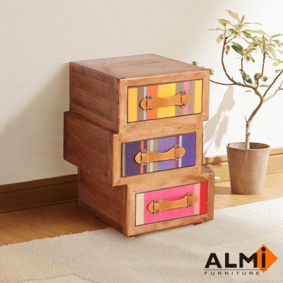 ALMI-ASYMMETRIC  3 DRAWERS 三抽收納櫃W38*D40*H55CM