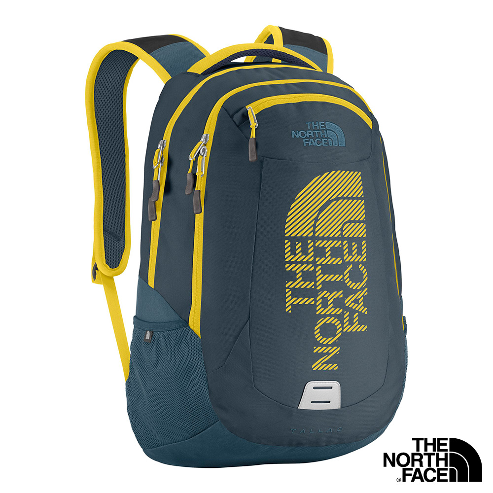 The North Face 24L 15吋電腦背包 墨藍/酸性黃圖騰