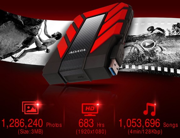 ADATA威剛 Durable HD710Pro 2TB 2.5吋行動硬碟-紅色