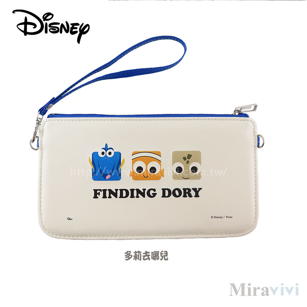 Disney迪士尼皮質橫式手機袋/萬用包/手腕袋_方塊系列_多莉去哪兒