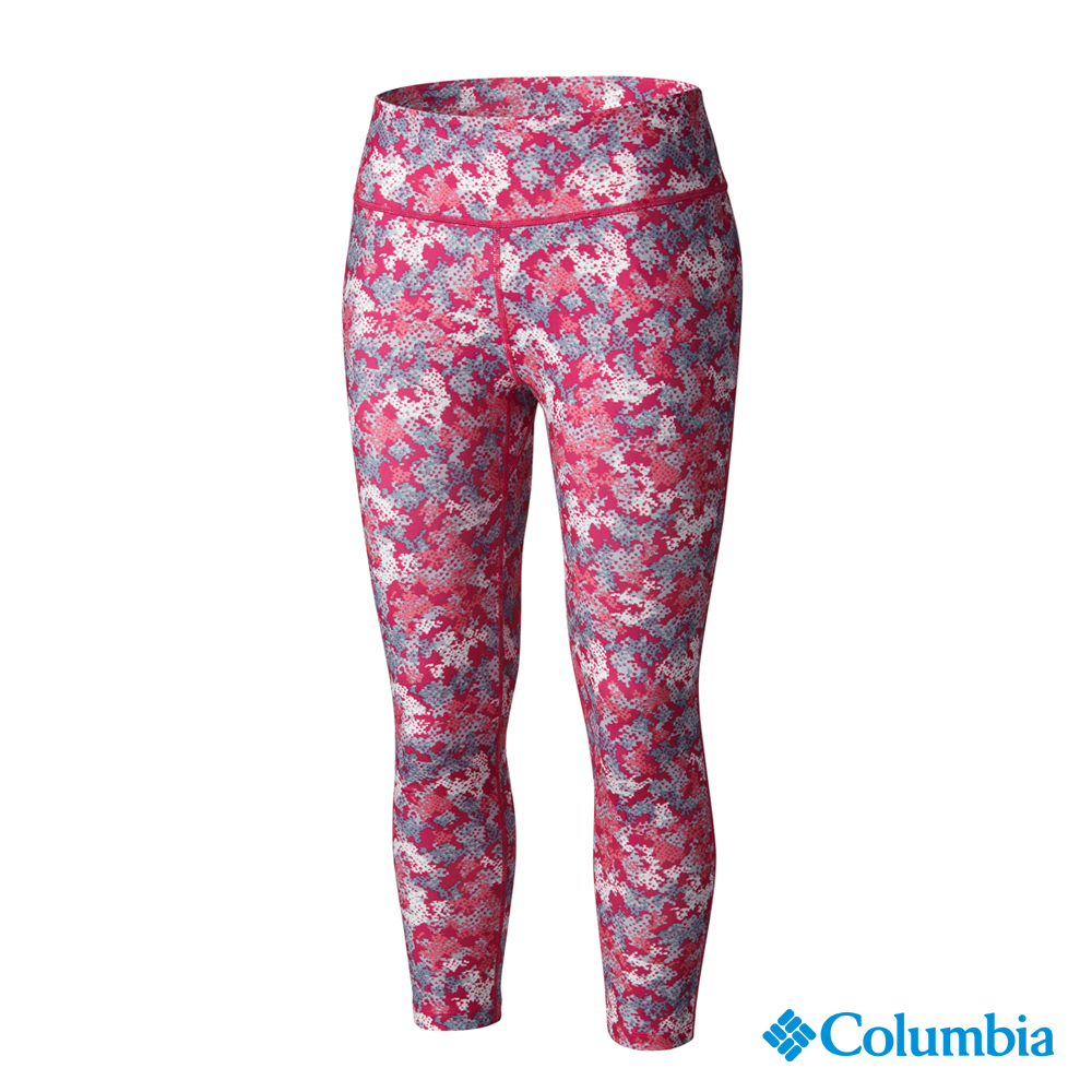【美國Columbia哥倫比亞】快排彈性七分褲-女-艷粉紅(UAL83050HP)