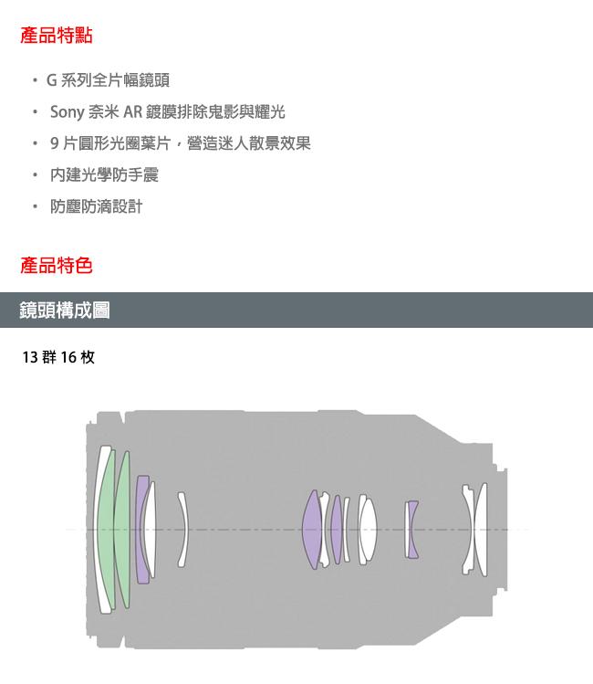 SONY FE70-300mm F4.5-5.6 G OSS 變焦鏡頭 (平行輸入)