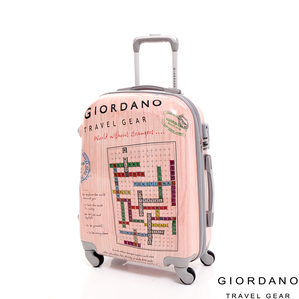 GIORDANO  佐丹奴 20吋 旅遊趣彩繪木紋系列登機箱行李箱