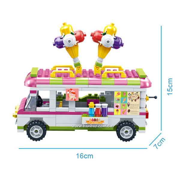 BanBao邦寶積木 史努比系列 Peanuts Snoopy 冰淇淋車 7507