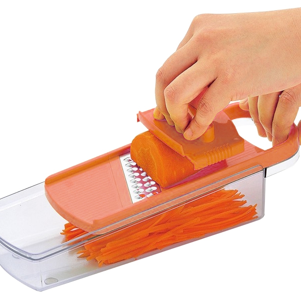 日本製造OL專用三合一漾彩蔬果刨切器(鮮紅橘)